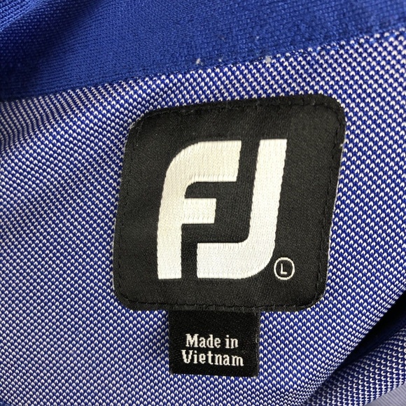 FootJoy FJ Mens Golf Polo Shirt Large Blue White - Picture 7 of 7